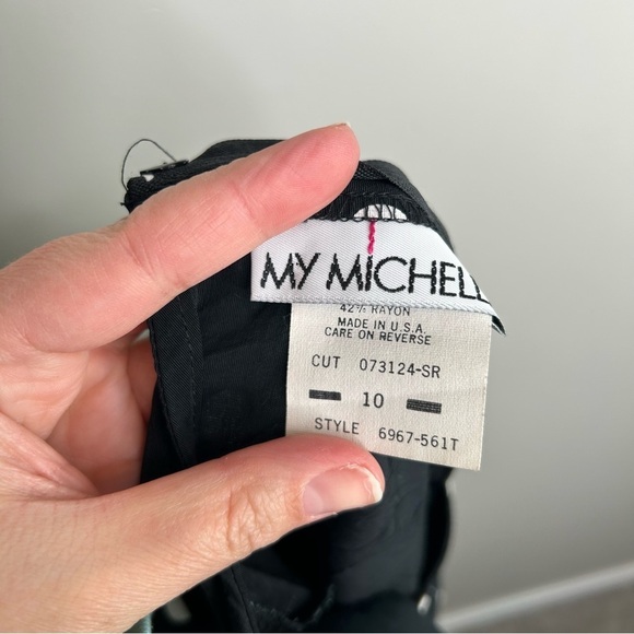 Vintage My Michelle girls black with white polka dots dress size 10 - Picture 8 of 9